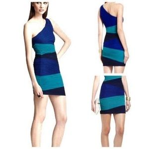 NWOT BCBGMaxAzria Blue Bodycon Cocktail Dr…